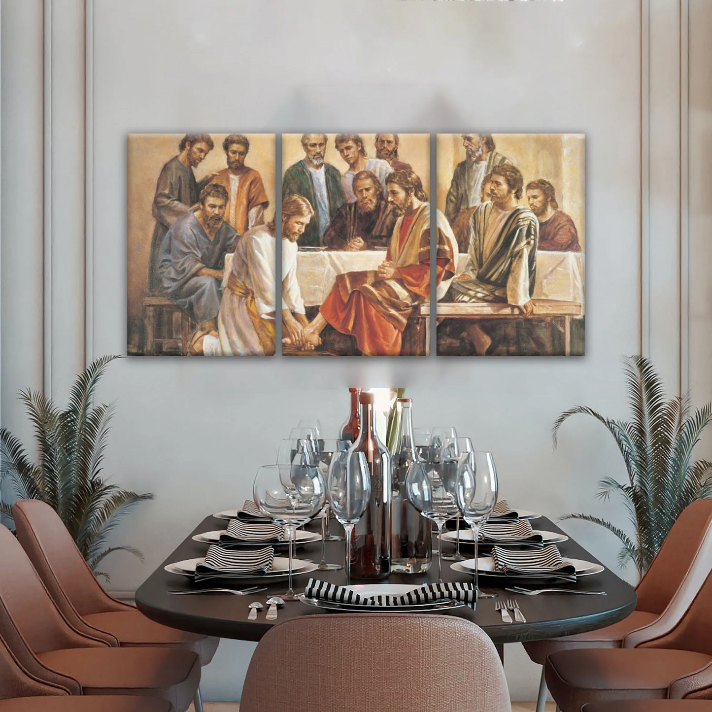 Religious Jesus and Apostles People Painting Canvas Print