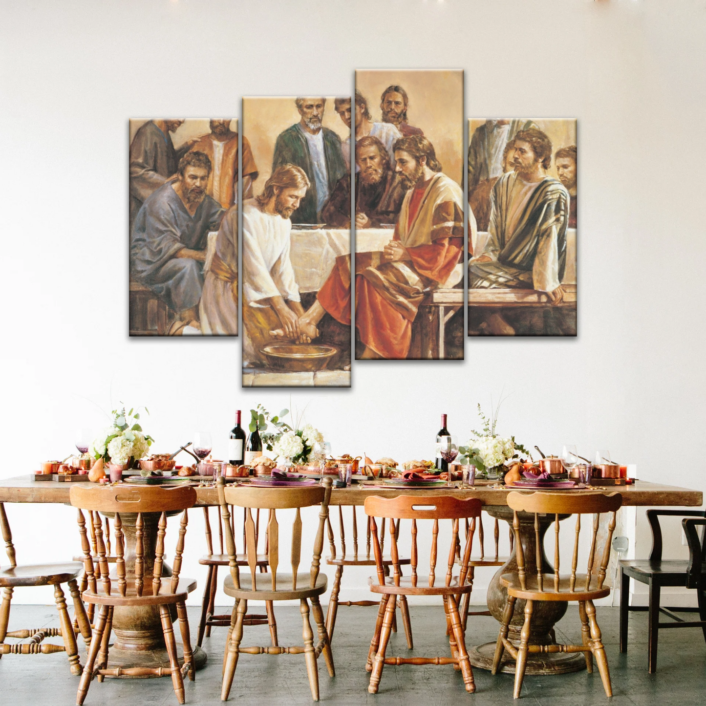 Religious Jesus and Apostles People Painting Canvas Print