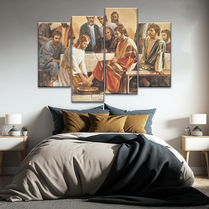 Religious Jesus and Apostles People Painting Canvas Print