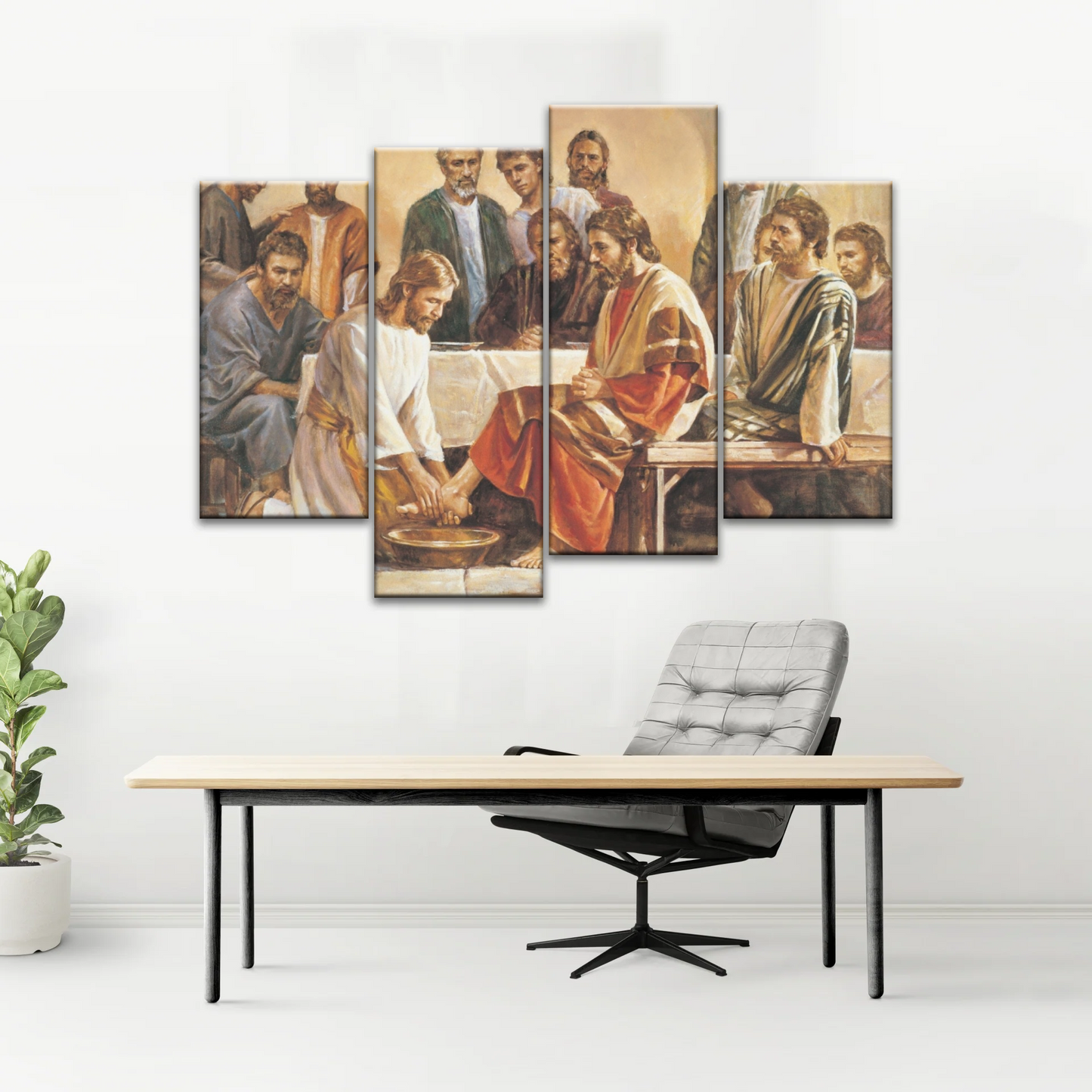 Religious Jesus and Apostles People Painting Canvas Print