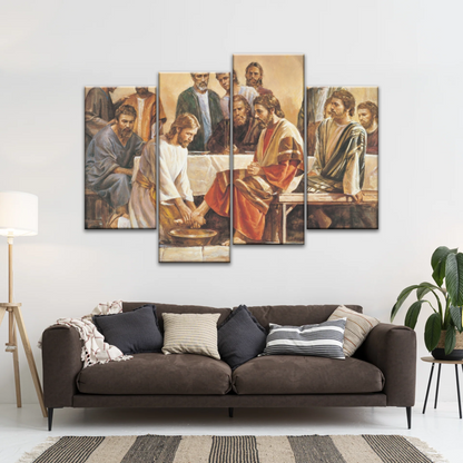Religious Jesus and Apostles People Painting Canvas Print
