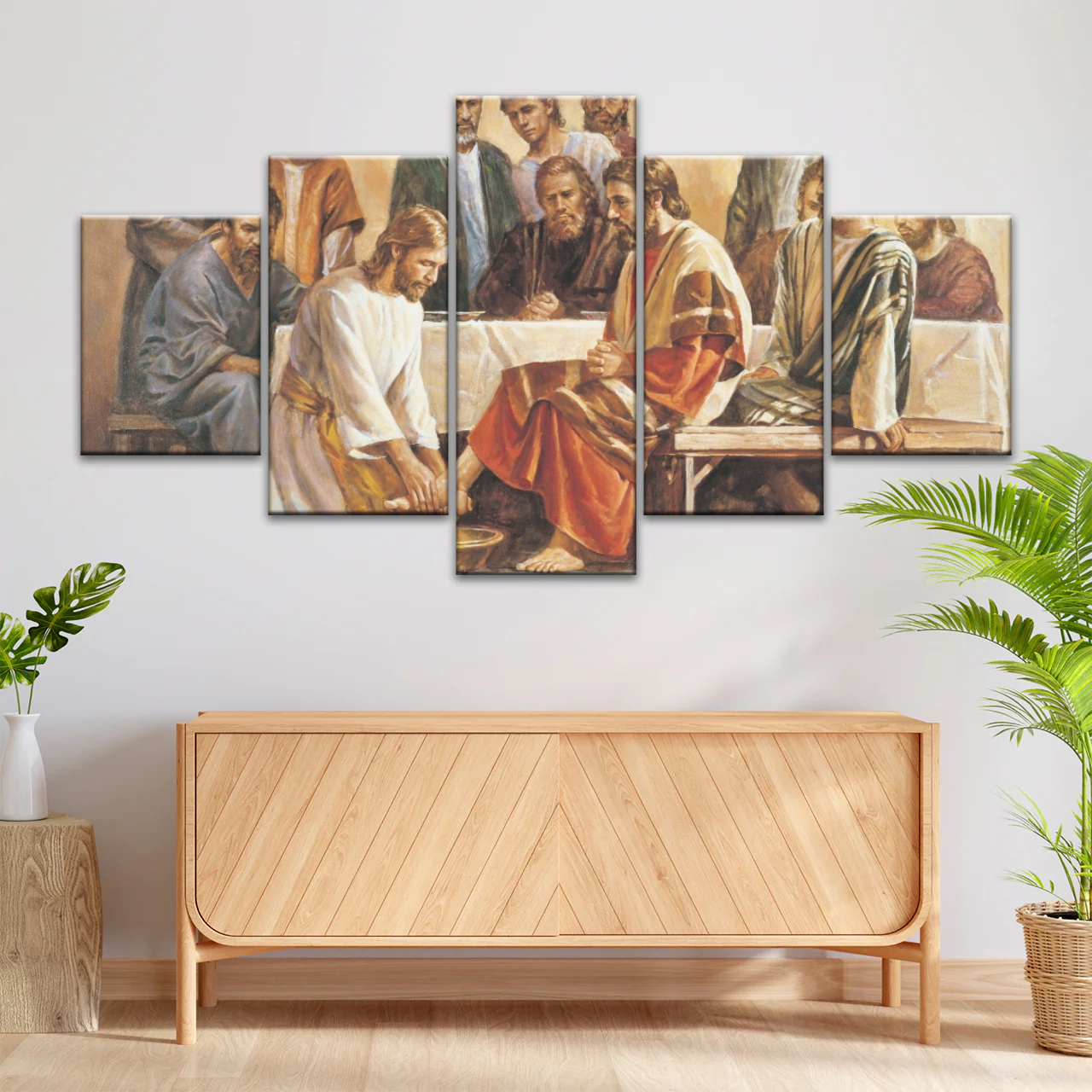 Religious Jesus and Apostles People Painting Canvas Print