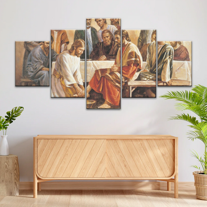 Religious Jesus and Apostles People Painting Canvas Print