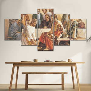 Religious Jesus and Apostles People Painting Canvas Print