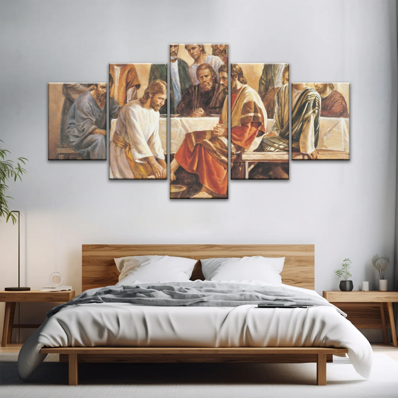 Religious Jesus and Apostles People Painting Canvas Print