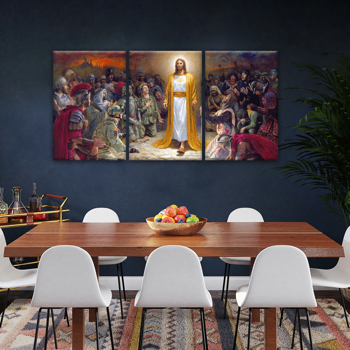 Jesus Christ Soldiers Praying Before The Lord For The Sins Committed Canvas Prints