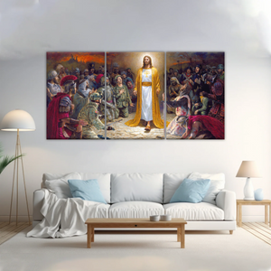 Jesus Christ Soldiers Praying Before The Lord For The Sins Committed Canvas Prints