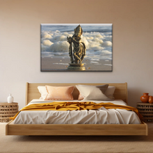 Load image into Gallery viewer, Krishna - Gold Oriental Woman Playing Flute Sculpture Wall Art
