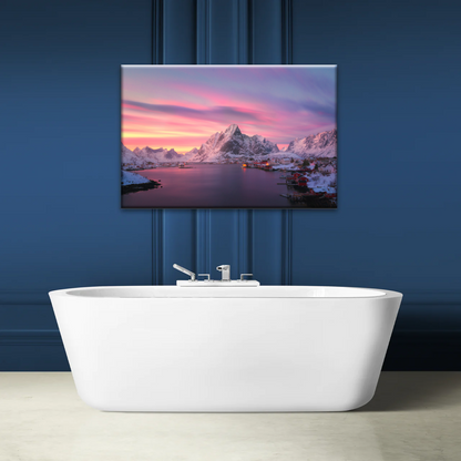 Lofoten Norway The Fishing Village Of Reine At Dusk Wall Art