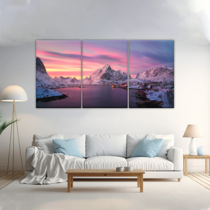 Lofoten Norway The Fishing Village Of Reine At Dusk Wall Art