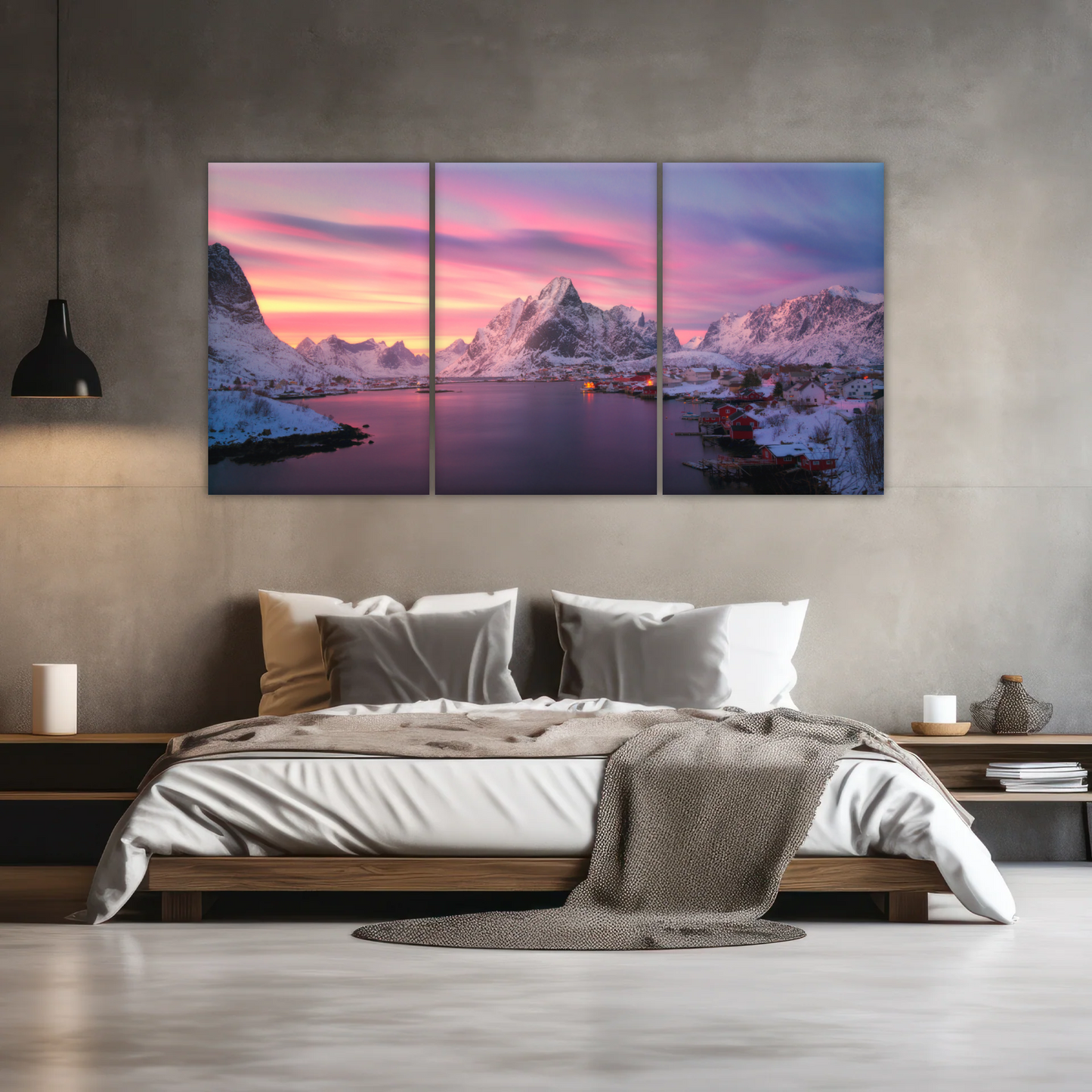 Lofoten Norway The Fishing Village Of Reine At Dusk Wall Art