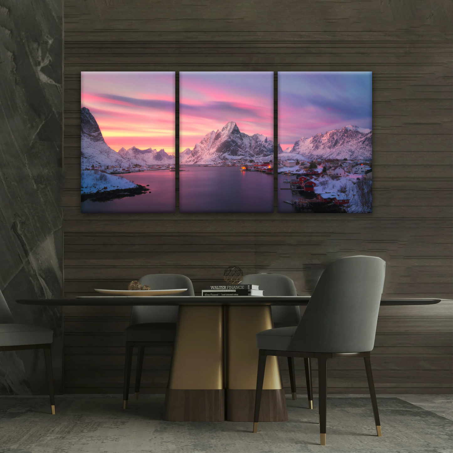 Lofoten Norway The Fishing Village Of Reine At Dusk Wall Art