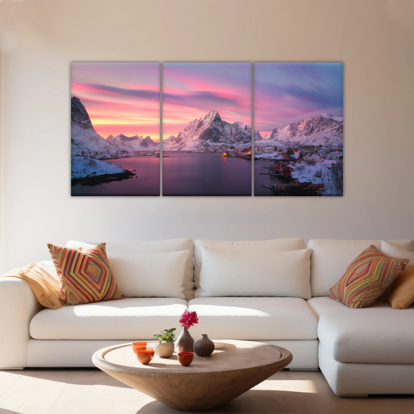 Lofoten Norway The Fishing Village Of Reine At Dusk Wall Art