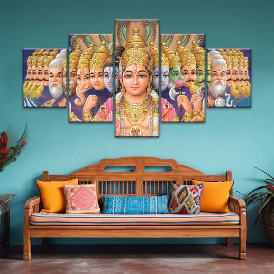 Lord Vishnu And The 10 Avatars Prints On Canvas Art