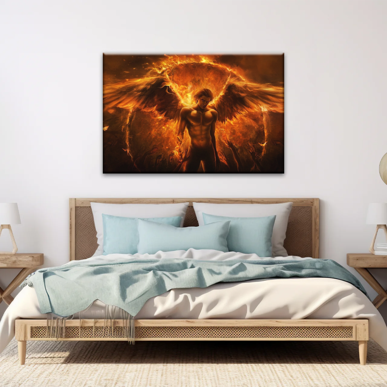 Dark Angel Lucifer Illustration Hell Warrior Canvas Prints Art