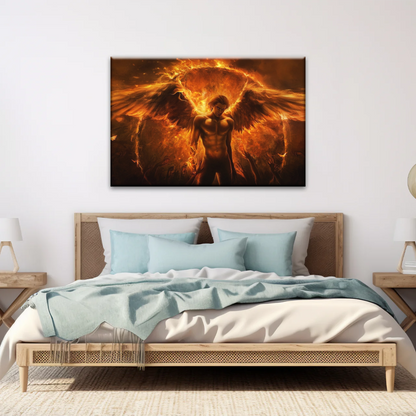 Dark Angel Lucifer Illustration Hell Warrior Canvas Prints Art