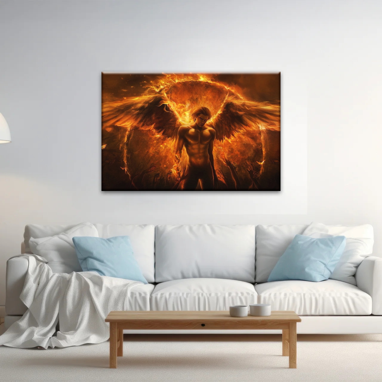 Dark Angel Lucifer Illustration Hell Warrior Canvas Prints Art