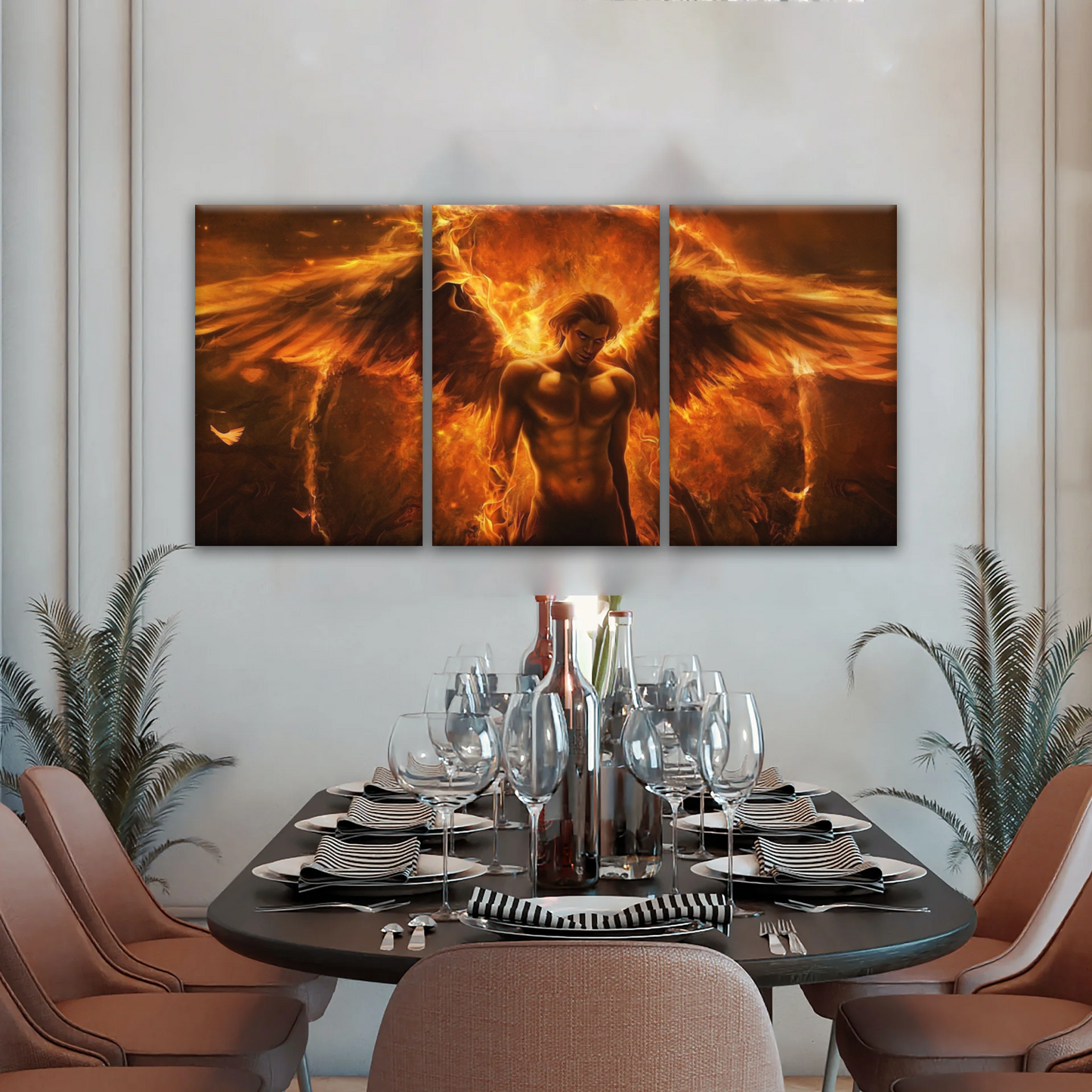 Dark Angel Lucifer Illustration Hell Warrior Canvas Prints Art
