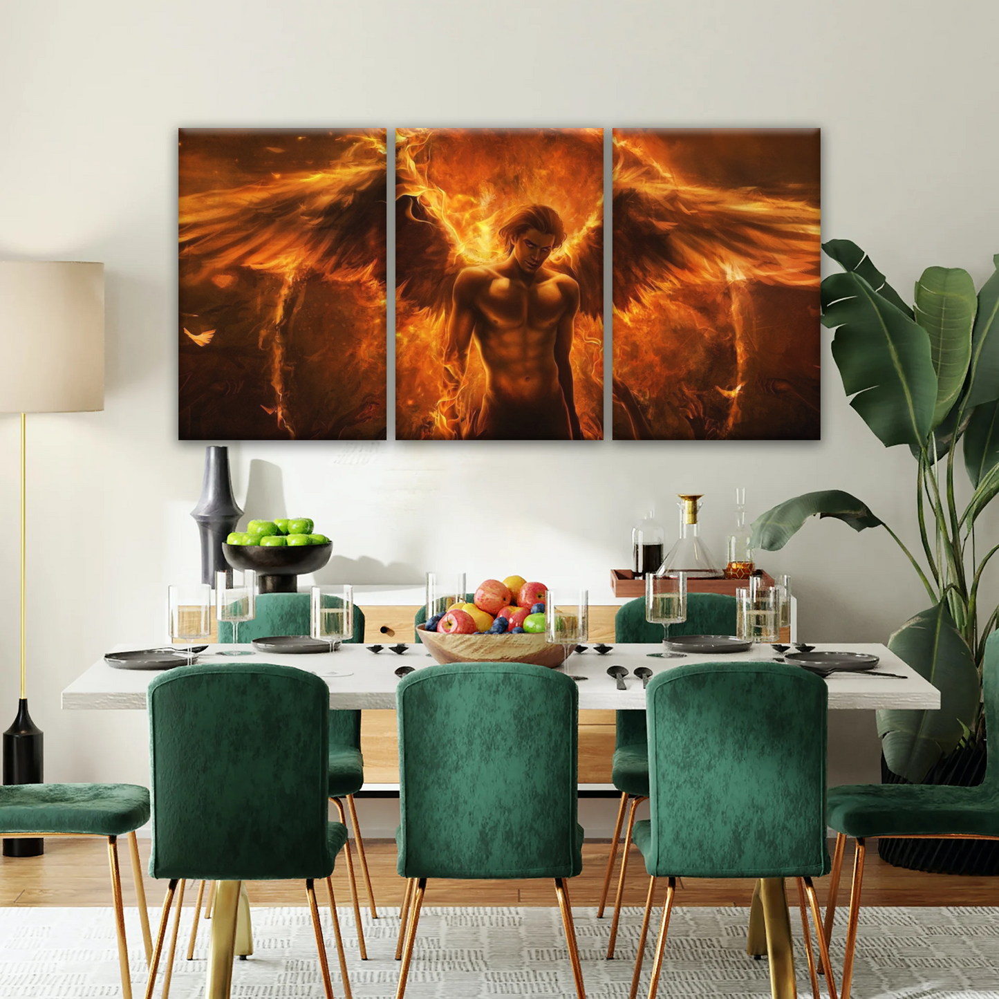 Dark Angel Lucifer Illustration Hell Warrior Canvas Prints Art