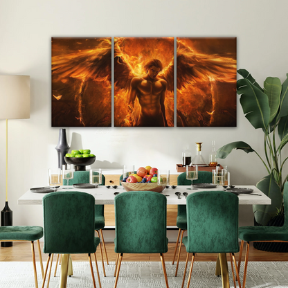Dark Angel Lucifer Illustration Hell Warrior Canvas Prints Art