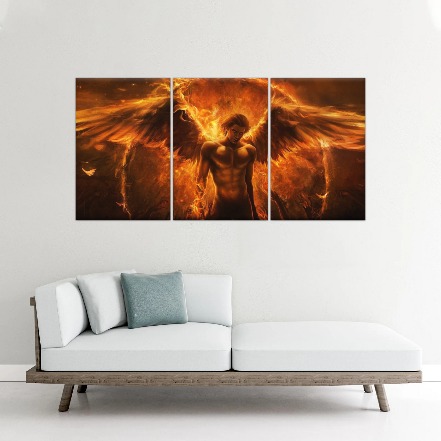 Dark Angel Lucifer Illustration Hell Warrior Canvas Prints Art