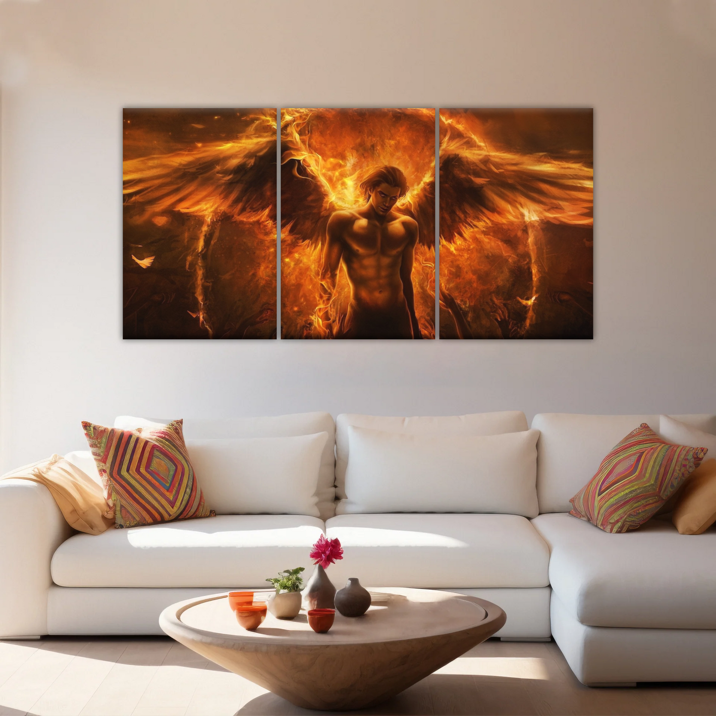 Dark Angel Lucifer Illustration Hell Warrior Canvas Prints Art