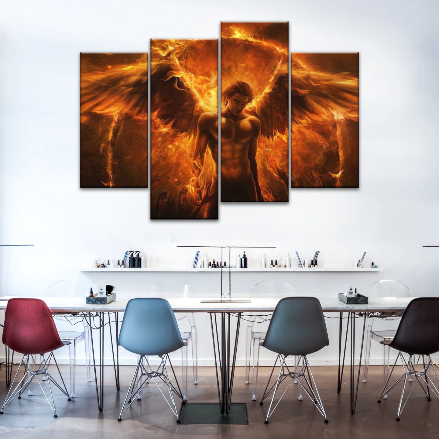 Dark Angel Lucifer Illustration Hell Warrior Canvas Prints Art