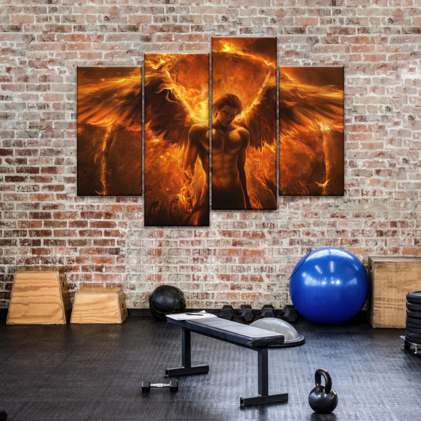Dark Angel Lucifer Illustration Hell Warrior Canvas Prints Art
