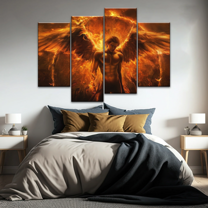 Dark Angel Lucifer Illustration Hell Warrior Canvas Prints Art