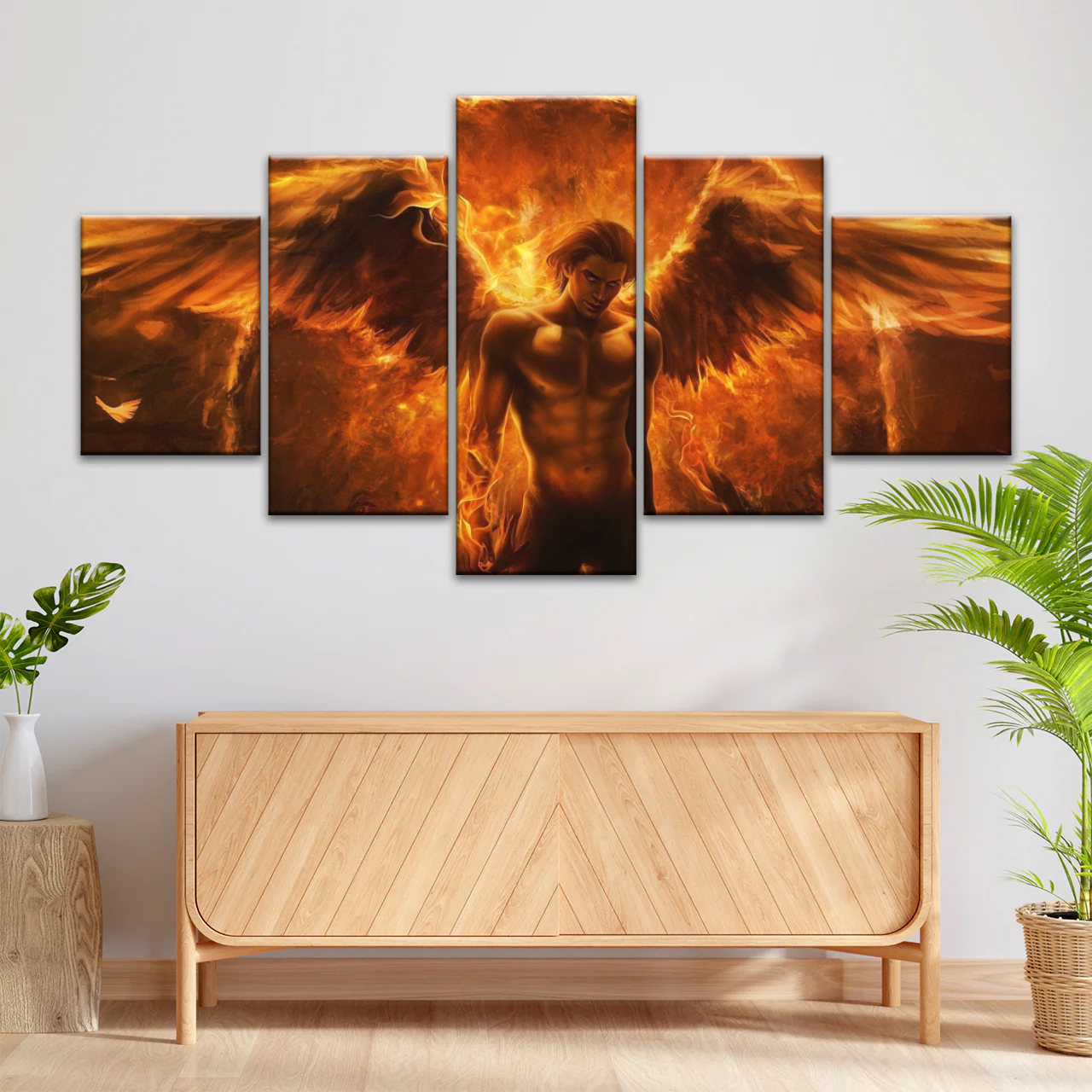 Dark Angel Lucifer Illustration Hell Warrior Canvas Prints Art
