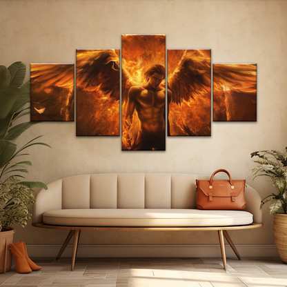 Dark Angel Lucifer Illustration Hell Warrior Canvas Prints Art