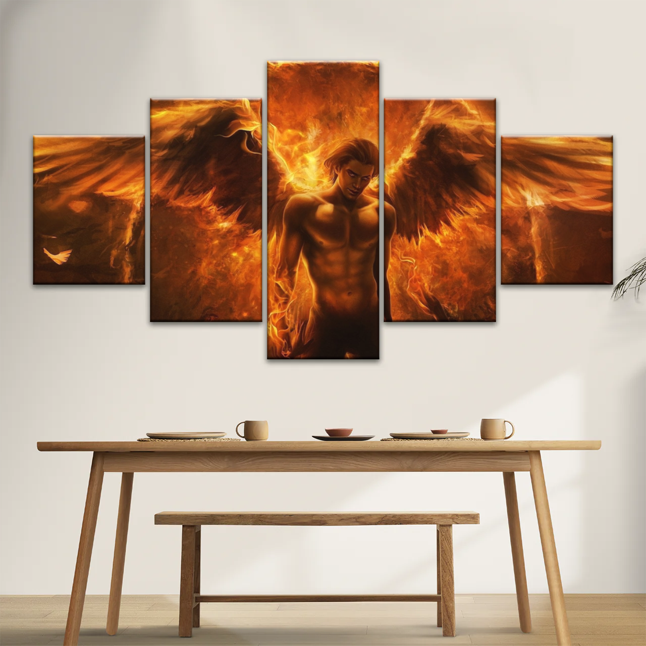 Dark Angel Lucifer Illustration Hell Warrior Canvas Prints Art