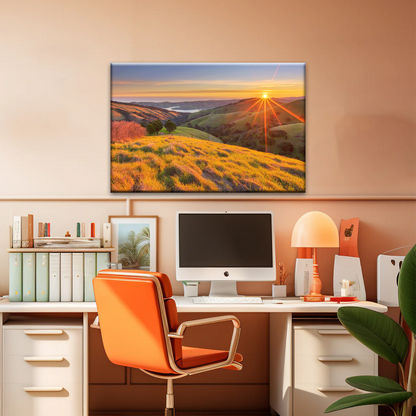 Mountain During Sunrise Canvas Printed Photos