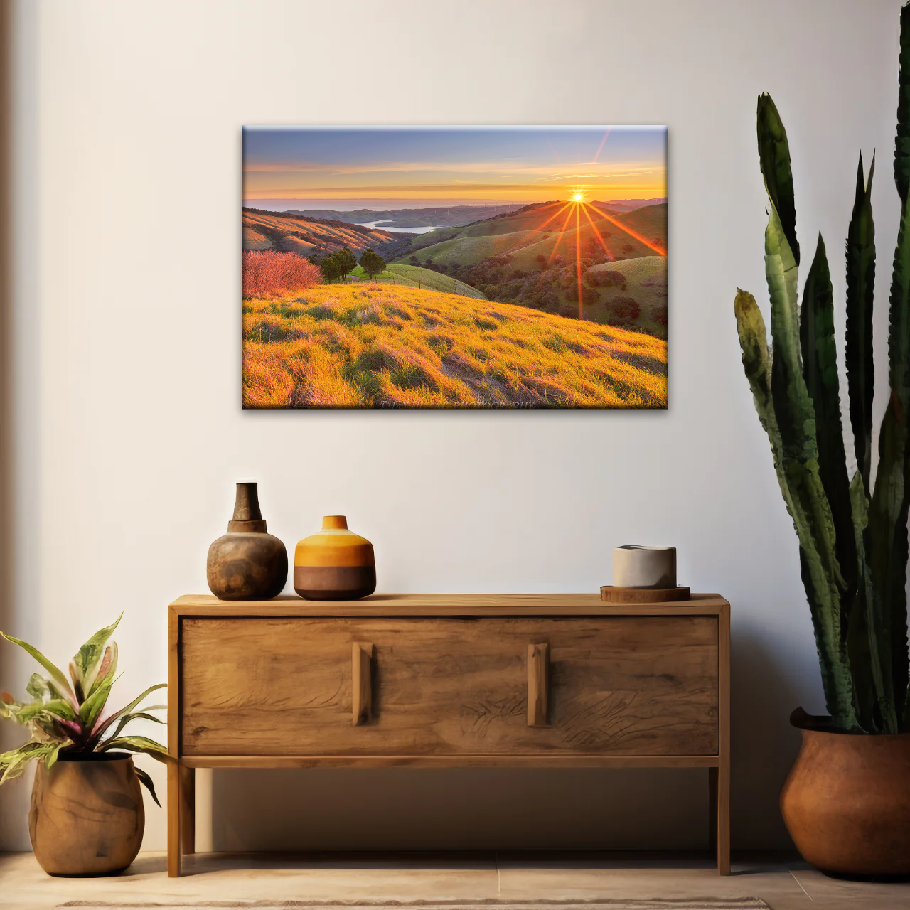 Mountain During Sunrise Canvas Printed Photos