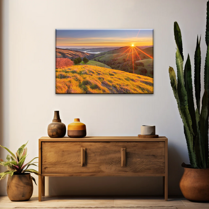 Mountain During Sunrise Canvas Printed Photos