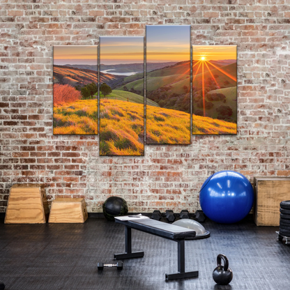 Mountain During Sunrise Canvas Printed Photos