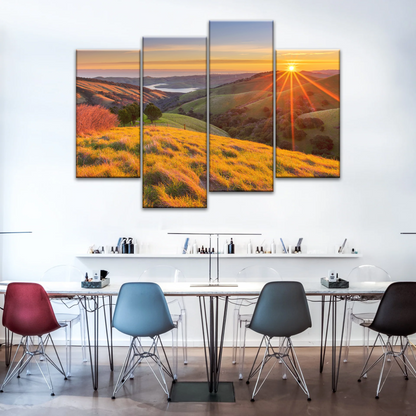 Mountain During Sunrise Canvas Printed Photos