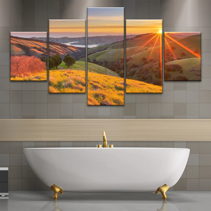 Mountain During Sunrise Canvas Printed Photos