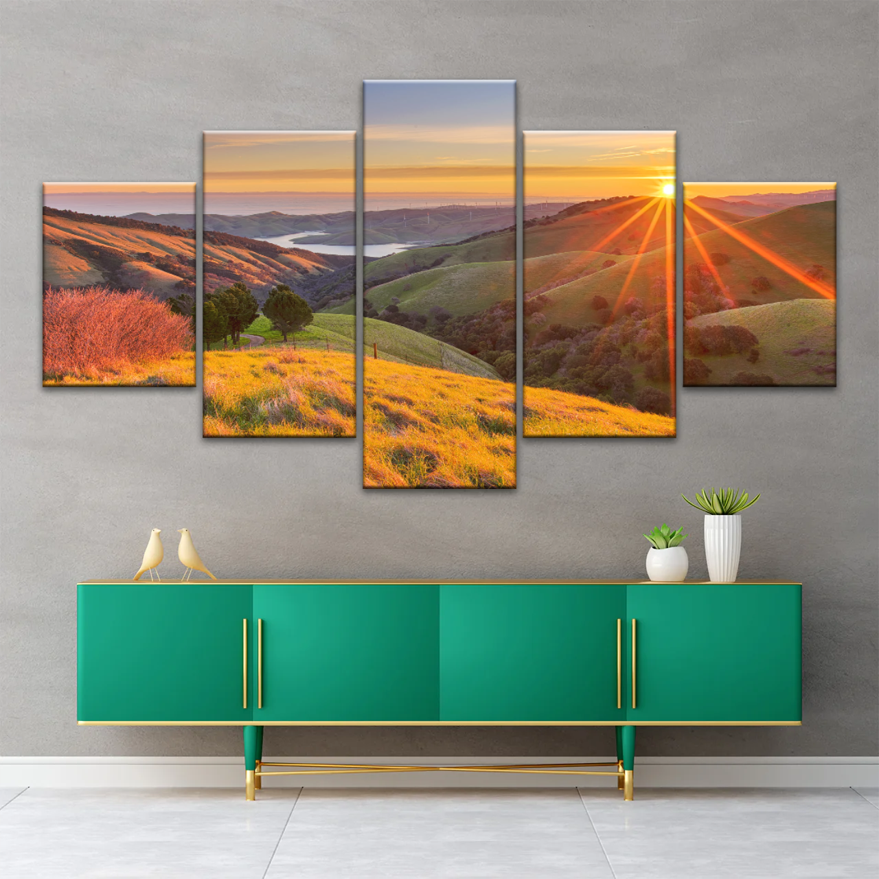 Mountain During Sunrise Canvas Printed Photos