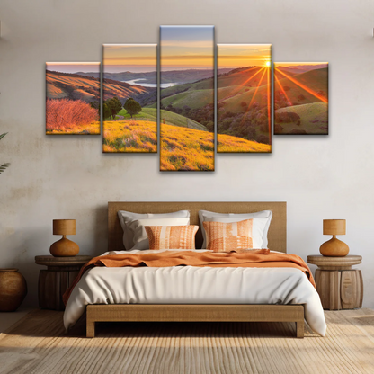 Mountain During Sunrise Canvas Printed Photos