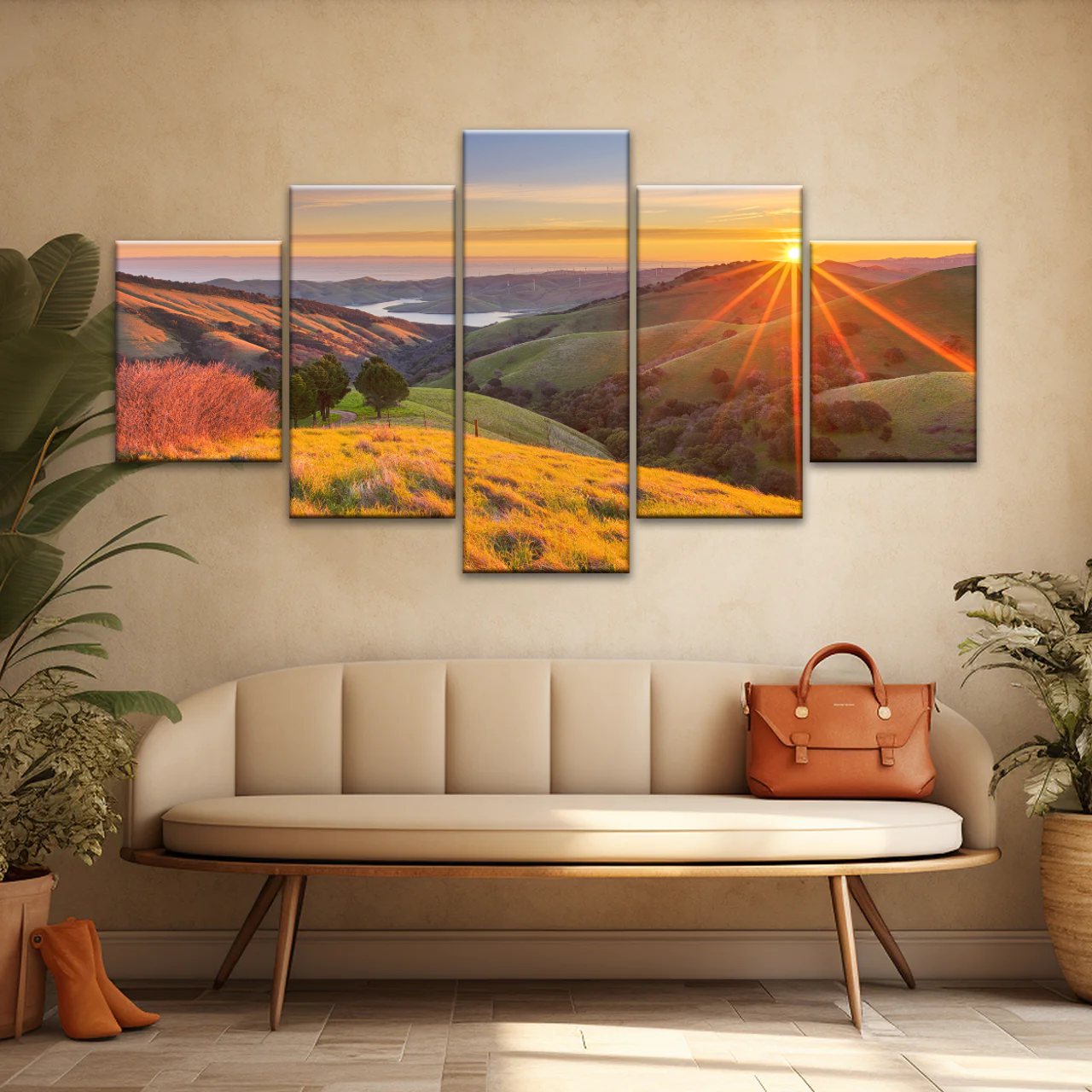 Mountain During Sunrise Canvas Printed Photos