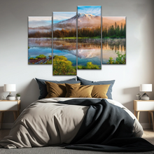 Load image into Gallery viewer, Spring Sunrise Landscape Of Mount Rainier And Bench Lake National Park Washington USA Wall Art