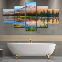 Load image into Gallery viewer, Spring Sunrise Landscape Of Mount Rainier And Bench Lake National Park Washington USA Wall Art