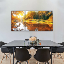 Load image into Gallery viewer, Natural Sunlight By The River In Autumn Canvas Art Wall