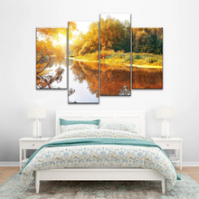 Load image into Gallery viewer, Natural Sunlight By The River In Autumn Canvas Art Wall