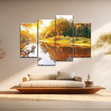 Load image into Gallery viewer, Natural Sunlight By The River In Autumn Canvas Art Wall