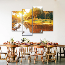 Load image into Gallery viewer, Natural Sunlight By The River In Autumn Canvas Art Wall