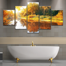 Load image into Gallery viewer, Natural Sunlight By The River In Autumn Canvas Art Wall