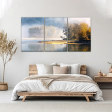Load image into Gallery viewer, Natural Landscape - Trees By The Lake Under Mist Prints To Canvas