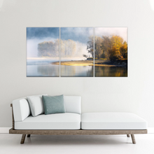 Load image into Gallery viewer, Natural Landscape - Trees By The Lake Under Mist Prints To Canvas